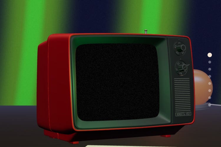 The Soviet Yunost-402 portable television on a desk